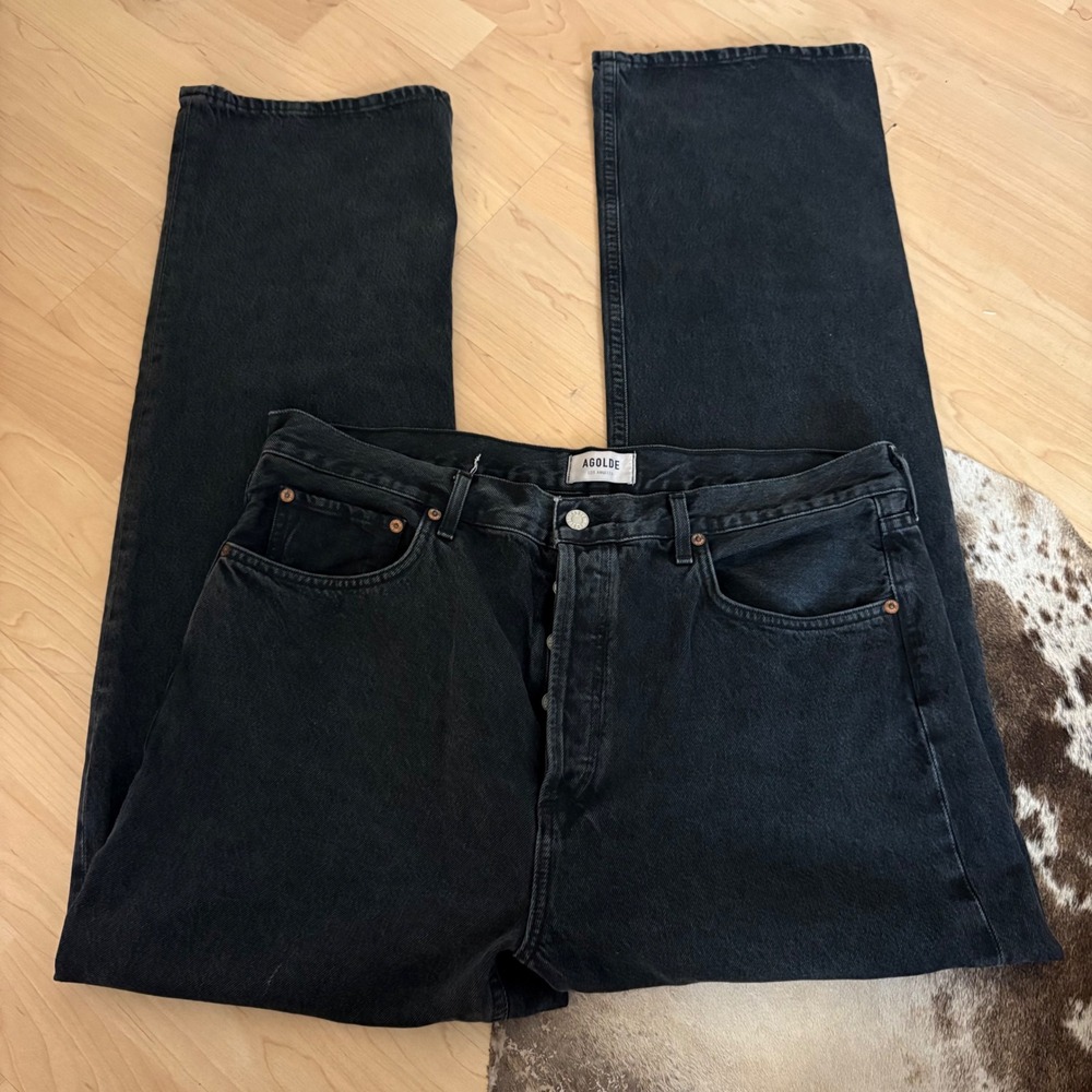 AGOLDE Fran Jeans Baggy Black Wash Size 32 - Picture 3 of 9